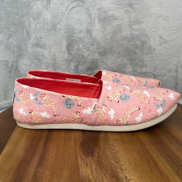 Toms Shoes Toms Shoes Womens Pink Blossom Over The Moon Cow